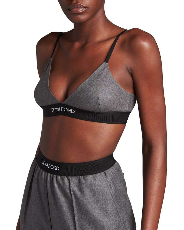 Contrast Logo-Band Bra